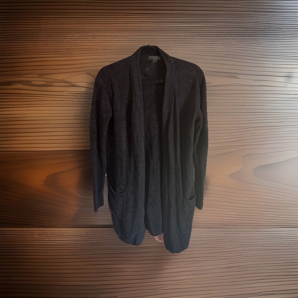 Barefoot Dreams Black‎ Soft Comfy Lounge Cozy Chic Lite Circle Cardigan Size S